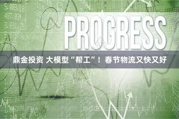 鼎金投资 大模型“帮工”！春节物流又快又好