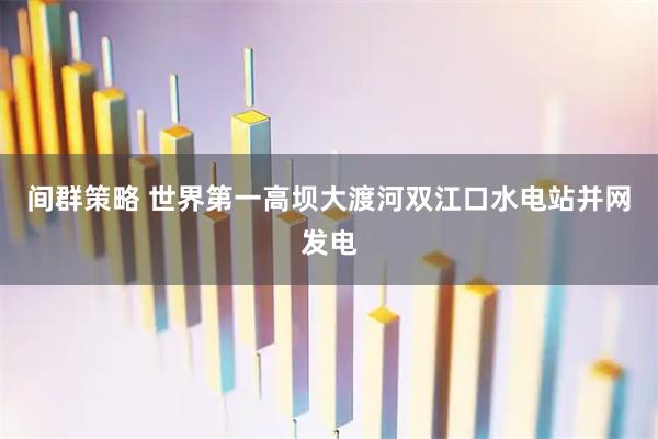 间群策略 世界第一高坝大渡河双江口水电站并网发电